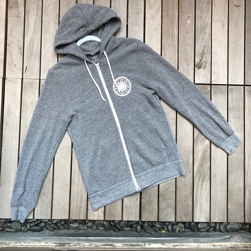 SOULCYCLE Grey & White Draw String Zip Up Hoodie - Picture 1 of 6